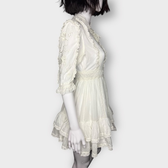 Sunday Best “Tauriel” White Ruffled Tiered Mini Dress - Picture 7 of 9